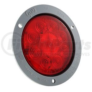 53272 by GROTE - SuperNova® 4" 10-Diode Pattern LED Stop / Tail / Turn Light - Gray Theft-Resistant Flange, Male Pin