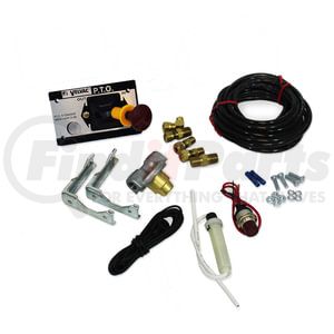 034070 by VELVAC - Power Take Off Air Shift Kit, Air Shift Kit - Includes control valve, indicator light, 1/4" nylon tubing (50'), and fittings, cable, bracket and pressure protection valve.