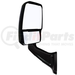 713855 by VELVAC - Model 2025 Mirror - Left Side, Black, Deluxe Mirror Head with Manually Adjustable Flat and Convex Glass, Flat Base