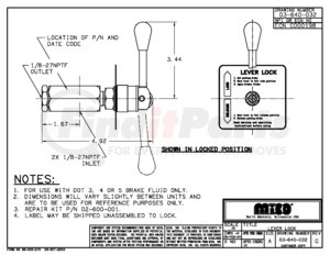 03-640-032 by MICO - LEVER LOCK (Please allow 7 days for handling. If you wish to expedite, please call us.)