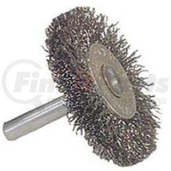 36008 by WEILER - Wire Wheel, 1-1/2" Diameter, Coarse Crimped Wire, 1/4" Round Stem, 20,000 RPM Max