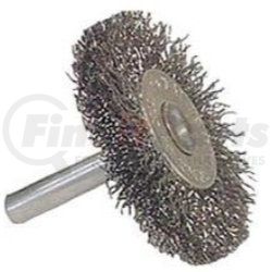 36009 by WEILER - Wire Wheel, 2" Diameter, Coarse Crimped Wire, 1/4" Round Stem, 20,000 RPM Max