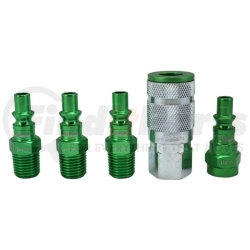 S-305AKIT by MILTON INDUSTRIES - ColorFit by Milton Coupler & Plug Kit - (A-Style, Green) - 1/4" NPT, (5-Piece)