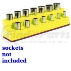 1483 by MECHANIC'S TIME SAVERS - 3/8 in. Drive 14 Hole Neon Yellow Impact Socket Holder   