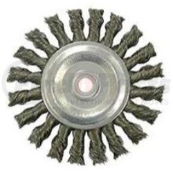 36026 by WEILER - Bench Grinder Wire Wheel, 4" Diameter, Coarse Knotted Wire, Wide Face, 1/2" to 3/8" Arbor