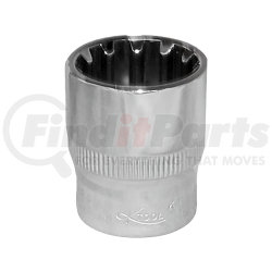 KTI-20715 by K-TOOL INTERNATIONAL - Chrome Spline Socket 3/8" Drive 15mm