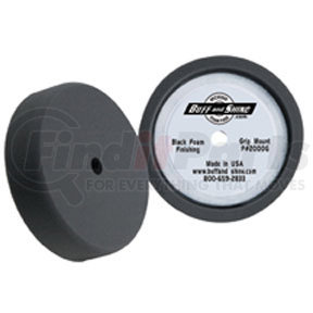 2000G by BUFF 'N SHINE - 8" x 2" Recessed back black foam grip pad "Finishing pad"