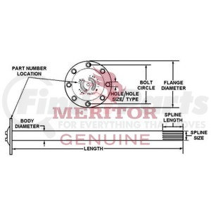 3202Q8805 by MERITOR - Meritor Genuine - AXLE SHAFT