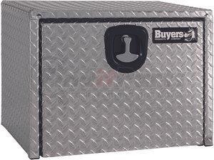 1735100 by BUYERS PRODUCTS - 18x18x24 Inch Diamond Tread Aluminum Underbody Truck Box with 3-Pt. Latch