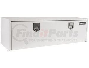 1702215 by BUYERS PRODUCTS - 18x18x60 Inch White Steel Underbody Truck Box with 2 Paddle Latches