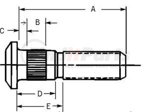 W1270 by GUNITE - M22x1.5 x 4.50 - Wheel Bolt (Gunite)