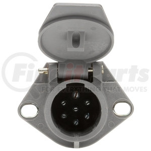 50869 by TRUCK-LITE - 50 Series Receptacle - 7 Split Pin, Grey Plastic, Flush Mount