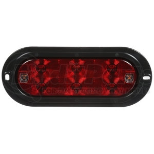 60550R by TRUCK-LITE - 60 Series LED, Red/Clear, Oval, 8 Diode, Stop/Turn/Tail & Back - Up, Black Flush Mount, Hardwired, .180 Bullet, 12V