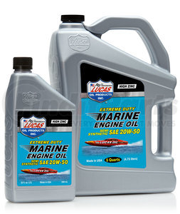 10654 by LUCAS OIL - Extreme Duty Marine Engine Oil Semi Synthetic SAE 20W-50 - 1 Quart (Representative Image)