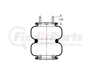 AS-4426 by TRIANGLE SUSPENSION SYSTEMS CO. - Triangle Air Spr - Double Conv., Triangle Bellows # 6332, ContiTech Bellows # FD 200-25