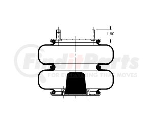 AS-4502 by TRIANGLE SUSPENSION SYSTEMS CO. - Triangle Air Spr - Double Conv., Triangle Bellows # 6328, ContiTech Bellows # FD 330-30