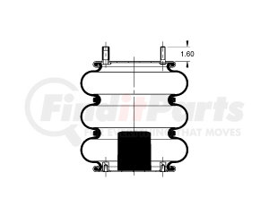 AS-4520 by TRIANGLE SUSPENSION SYSTEMS CO. - Triangle Air Spr - Triple Conv., Triangle Bellows # 6334, ContiTech Bellows # FT 330-29