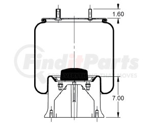 AS-8313 by TRIANGLE SUSPENSION SYSTEMS CO. - Triangle Air Spr - Rolling Lobe, Triangle Bellows # 6366, ContiTech Bellows # 11 10.5-21