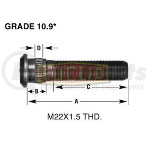 E14640 by EUCLID - Euclid Wheel End Hardware - Wheel Stud, Metric, RH