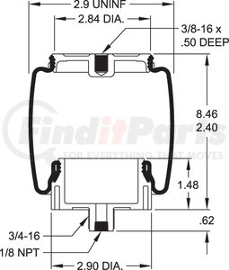 W023587001 by FIRESTONE - Air Spring Sleeve Style