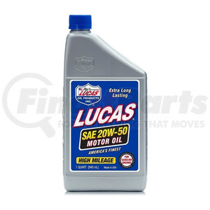 10252 by LUCAS OIL - 20W-50 Plus High Performance Oil - 1 Quart (Representative Image)