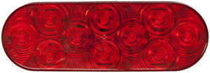 1220R-10 by PETERSON LIGHTING - 1220R-10/1223R-10 LumenX® LED Oval Stop, Turn and Tail Light, AMP - Red Grommet Mount