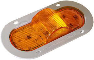 M356AF by PETERSON LIGHTING - 356 LumenX® Oval LED Mid-Turn Marker Light with Reflex - Amber Flange Mount