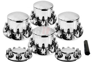 TR082-TWCS by TORQUE PARTS - Universal Chrome Cover for Truck Front and Rear Wheel
(Removable Cap)  
(Includes 2 x TR068-TWC and 4 x TR076-TWCR)