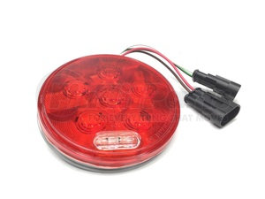 44556R by TRUCK-LITE - Super 44, LED, Red/Clear, Round 8 Diode, Stop/Turn/Tail & Back - Up, Grommet Mount, Fit 'N Forget S.S., 12V