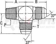 2028-16-16S by AEROQUIP - Adapter - Adaptor Tee