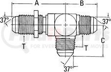 203008-8-8S by AEROQUIP - Adapter - JIC Bulkhead Run Tee