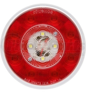 STL201RB by REDNECK TRAILER - Optronics Red 4in Round LED S/T/T Light w/Built-in Back-up