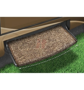 2-0201 by PREST-O-FIT - Prest-O-Fit 22in Brown Wraparound Radius Step Rug