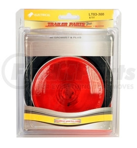 LT03-300 by TRAILER PARTS PRO - Redline 4in Round Stop/Turn/Tail Light w/Grommet & Pigtail