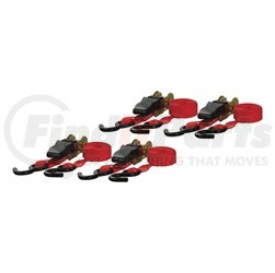 83002 by CURT MANUFACTURING, LLC. - RATCHET TIE-DOWN; 1" STRAP, 16' LONG; RED, COATED S-HOOK, 4 PACK