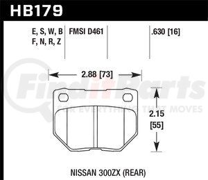 HB179N630 by HAWK FRICTION - Brake Pads: 1989-1996 For Nissan 300ZX; Rear