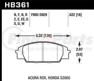 HB361N622 by HAWK FRICTION - BRAKE PADS