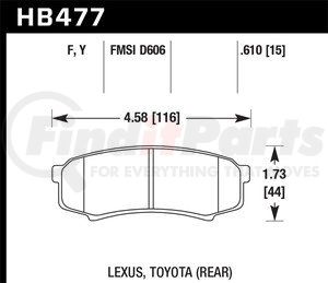 HB477F610 by HAWK FRICTION - BRAKE PADS