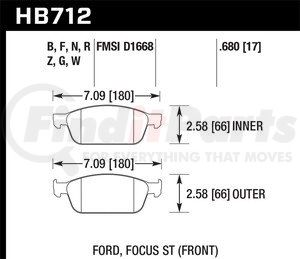 HB712Z680 by HAWK FRICTION - BRAKE PADS