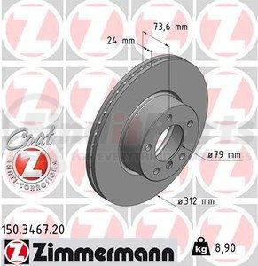 150 3467 20 by ZIMMERMANN - Disc Brake Rotor for BMW