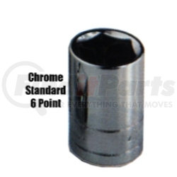 KTI-23136 by K-TOOL INTERNATIONAL - 1/2" Drive Standard 6 Point Chrome Socket 1-1/8"