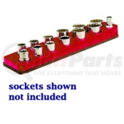 713 by MECHANIC'S TIME SAVERS - 3/8" Dr Shallow 13-hole magnetic Socket Organizer, Rocket Red