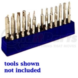 580 by MECHANIC'S TIME SAVERS - 1/4" 37-Hole Magnetic Hex Bit Organizer, Neon Blue