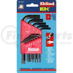 10113 by EKLIND TOOL COMPANY - Eklind 10113 .050-3/8" 13 Pc. Short Arm SAE Hex Key Set