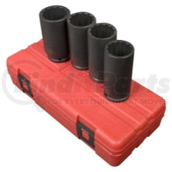 2837 by SUNEX TOOLS - 1/2" Drive, 12 Pt. Metric Deep Spindle Nut Impact Socket Set, 4 Pc.