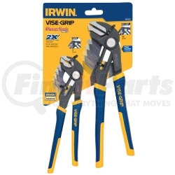 1802533 by VISE GRIP - 2 Piece GrooveLock 8" V-Jaw and 10" Straight Jaw Pliers Set