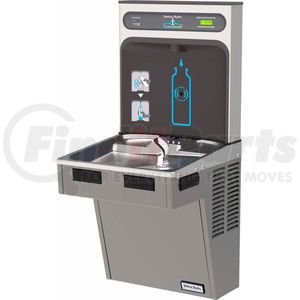 Halsey HTHB-HAC8PV-WF by ELKAY - Halsey Taylor HTHB-HAC8PV-WF HydroBoost Refrigerated Bottle Filling Station W/Filter, Platinum Vinyl