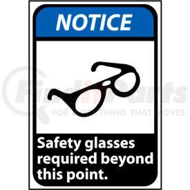 NGA22PB by NATIONAL MARKER COMPANY - Notice Sign 14x10 Vinyl - Safety Glasses Required Beyond This Point