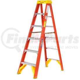 6206 by WERNER - Werner 6' Fiberglass Step Ladder w/ Plastic Tool Tray 300 lb. Cap - 6206