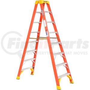 T6208 by WERNER - Werner 8' Dual Access Fiberglass Step Ladder 300 lb. Cap - T6208